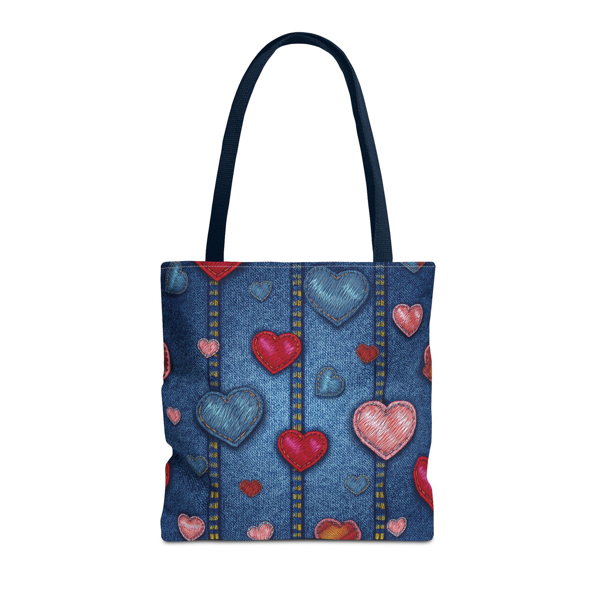 Love Day Graphic Design Denim Fabric Imitation Print Unisex Canvas Bag POLY 3 Sizes Tote Bag 201-25