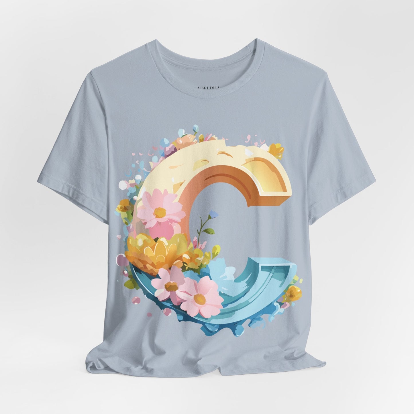 Letter C Shirt Unisex Graphic Tee By Adelpha With Vintage Inspired Artwork Design Premium Edition