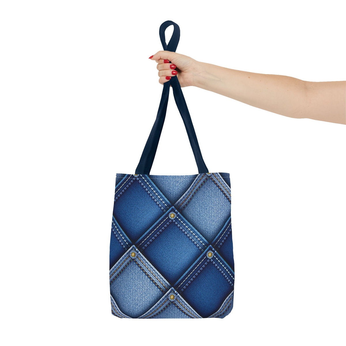 Denim Fabric Imitation Print Unisex Canvas Bag Poly Spun 3 Sizes Tote Bag 116