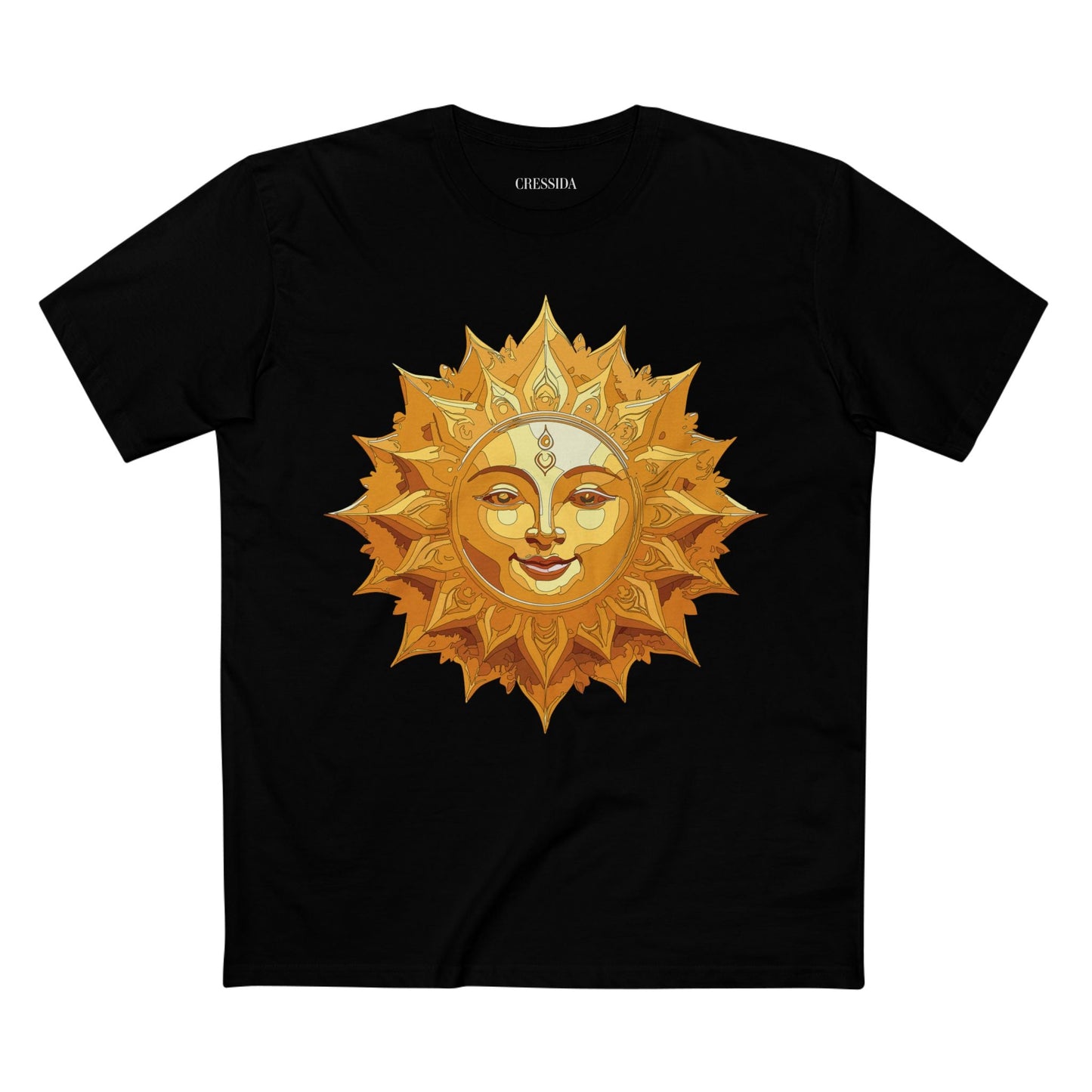 Gold Sun Graphic Unisex 100 Cotton T-Shirt with Golden Art Design 21