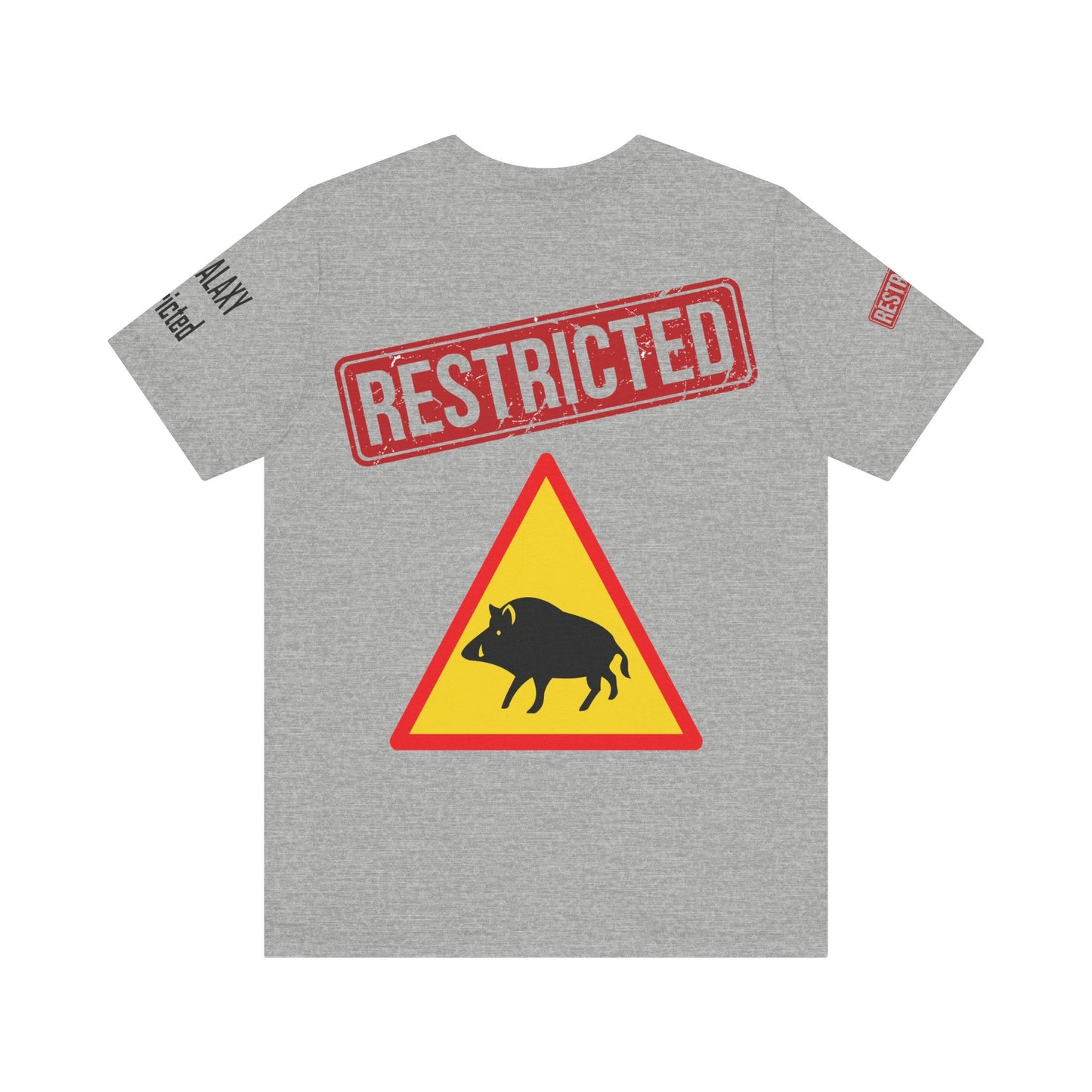 Tee Shirt With Red Stamp Designed And Printed In The USA By Bad Galaxy 100 Percent Cotton