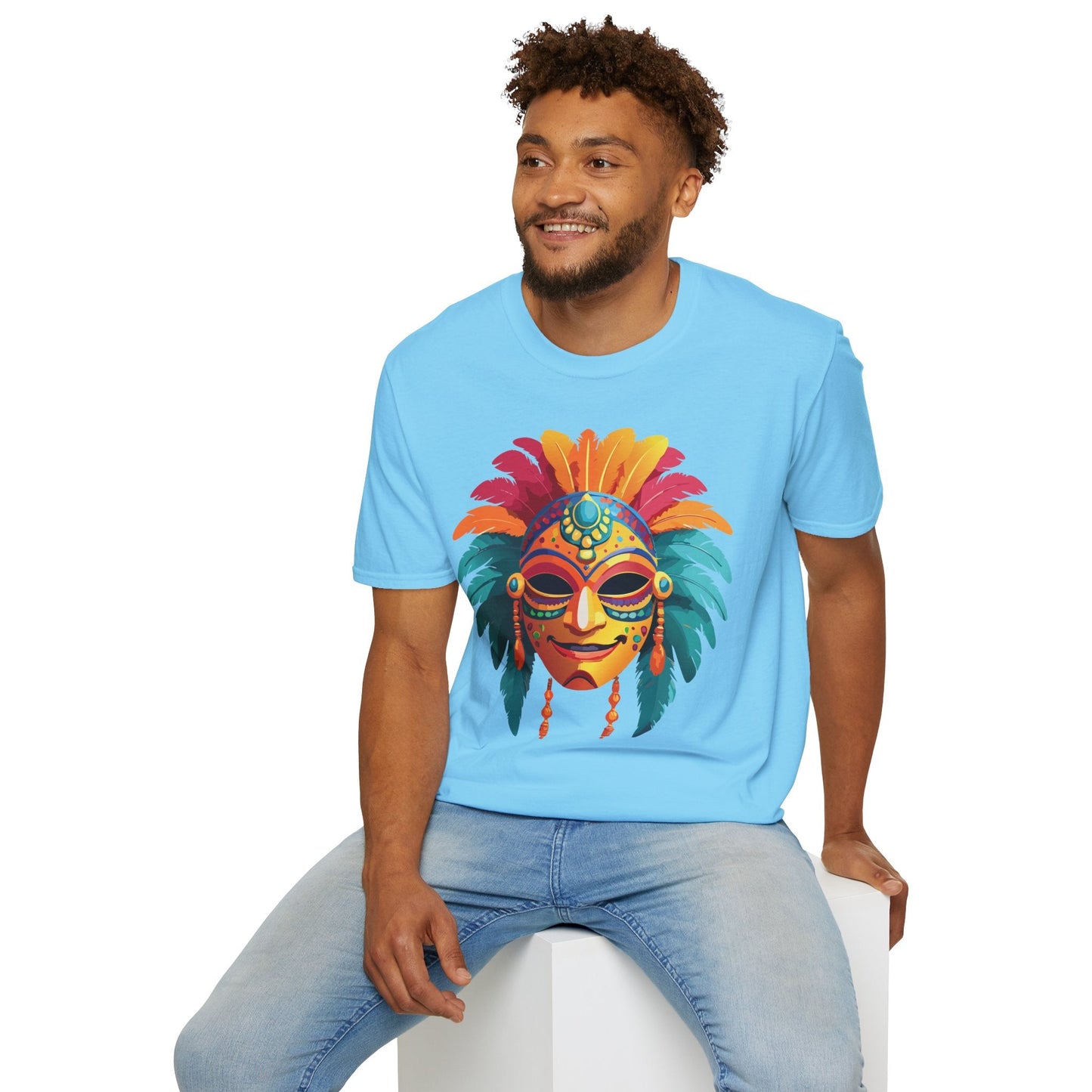 Mask Tee Shirt Unisex Softstyle Gildan 64000 100 Percent Ring Spun Cotton Masquerade Tee