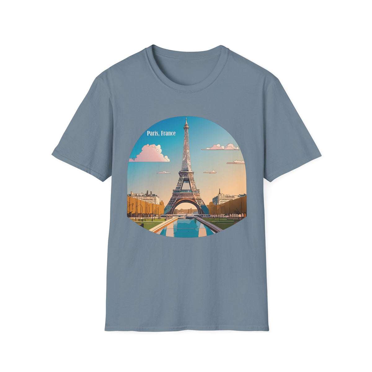 Paris Eiffel Tower Illustration T-Shirt | Paris, France Graphic Tee