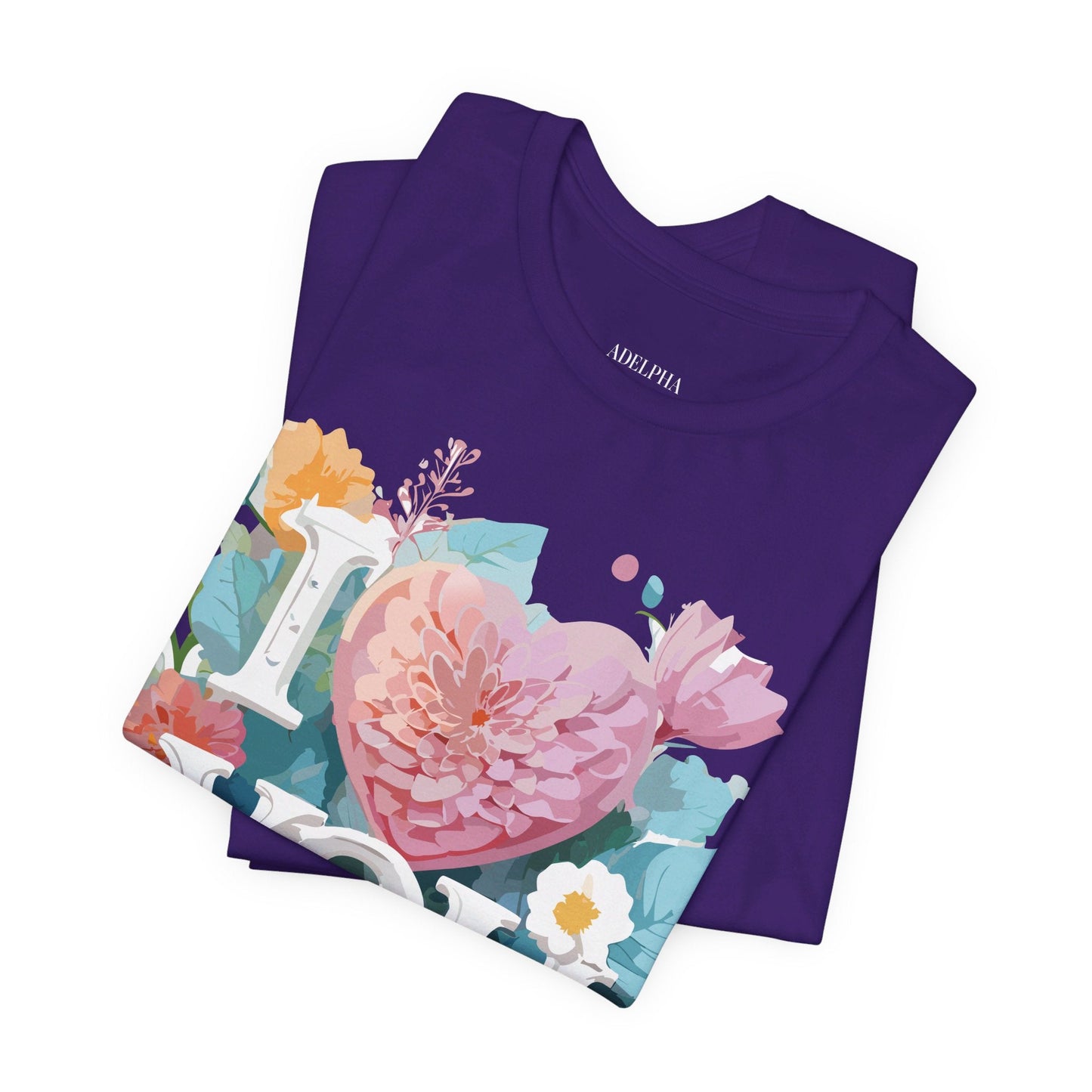 Valentine Day Graphic Unisex 100 Cotton Vintage Artwork with Love and Flower Design Tee 9