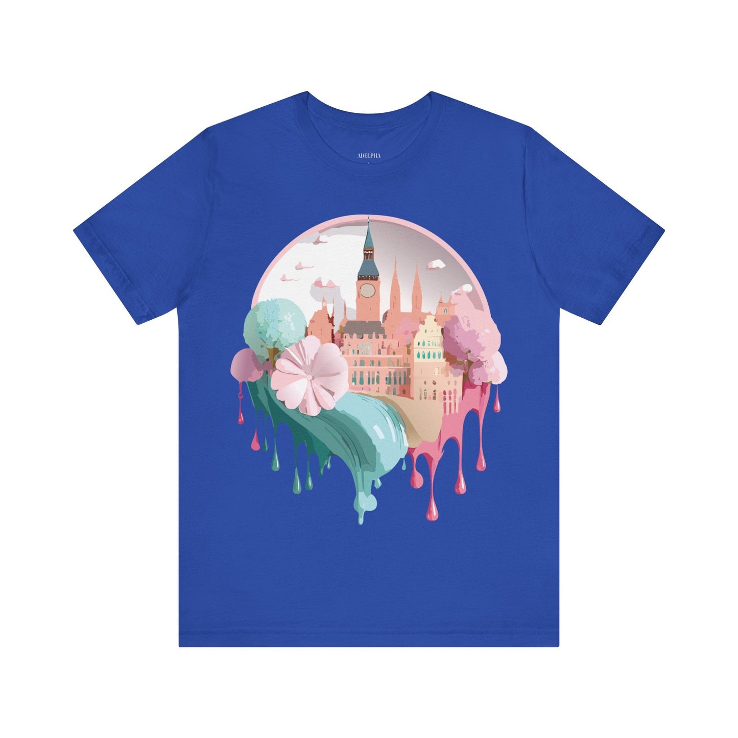 Prague Tourist Graphic Tee by Unisex Vintage Style Short Sleeve Collection