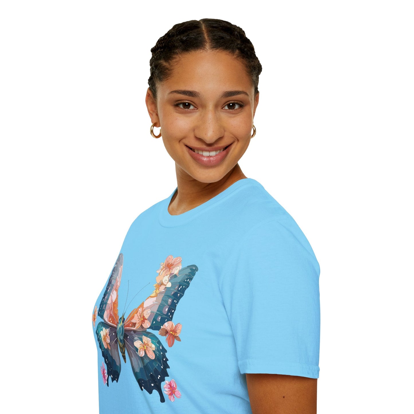 Butterfly Shirt Unisex T Shirt Monarch Print Gildan Softstyle 64000 Ring Spun Cotton Tee