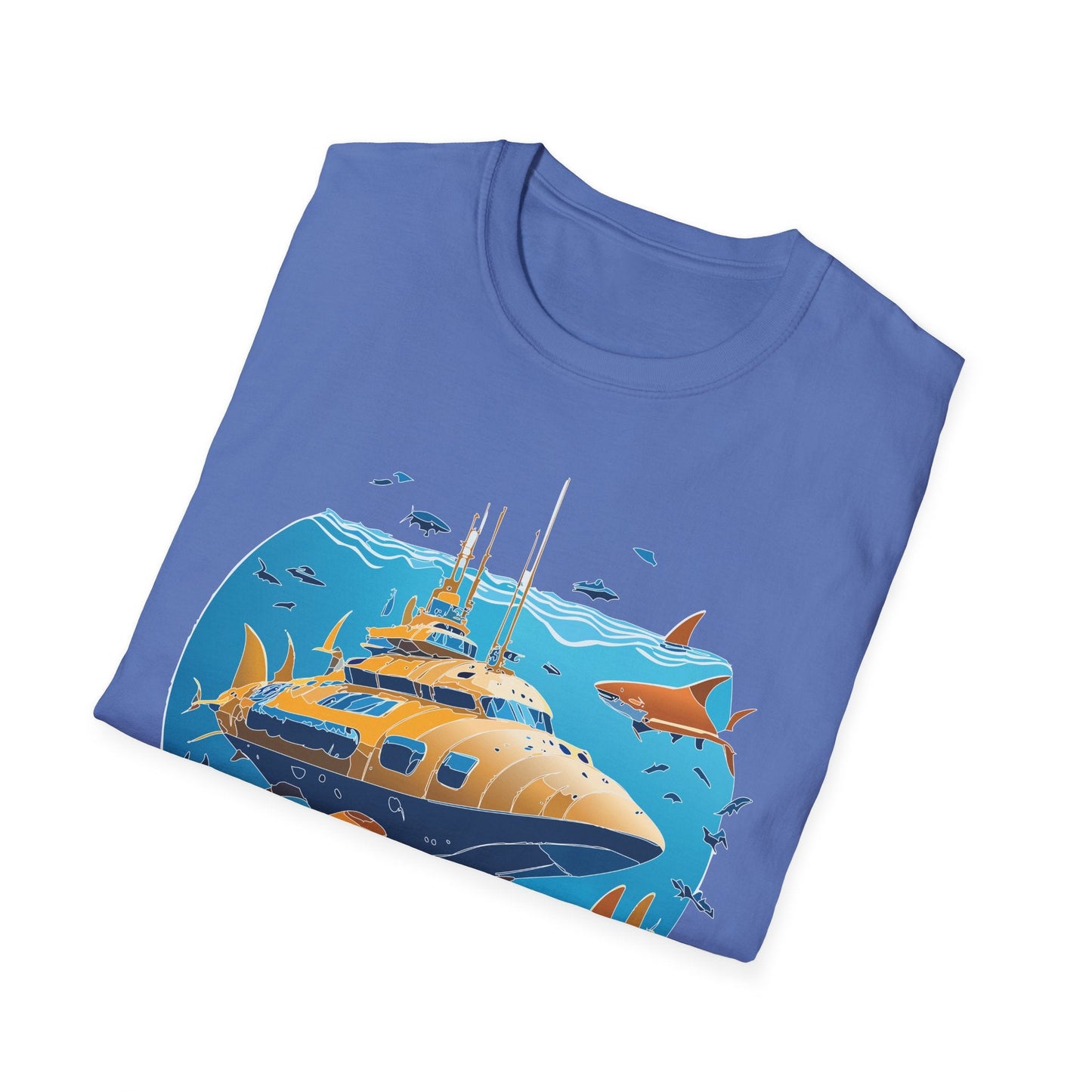 Ocean T Shirt Unisex Gildan Softstyle 64000 100 Percent Cotton Ring Spun U Boat Design Graphic