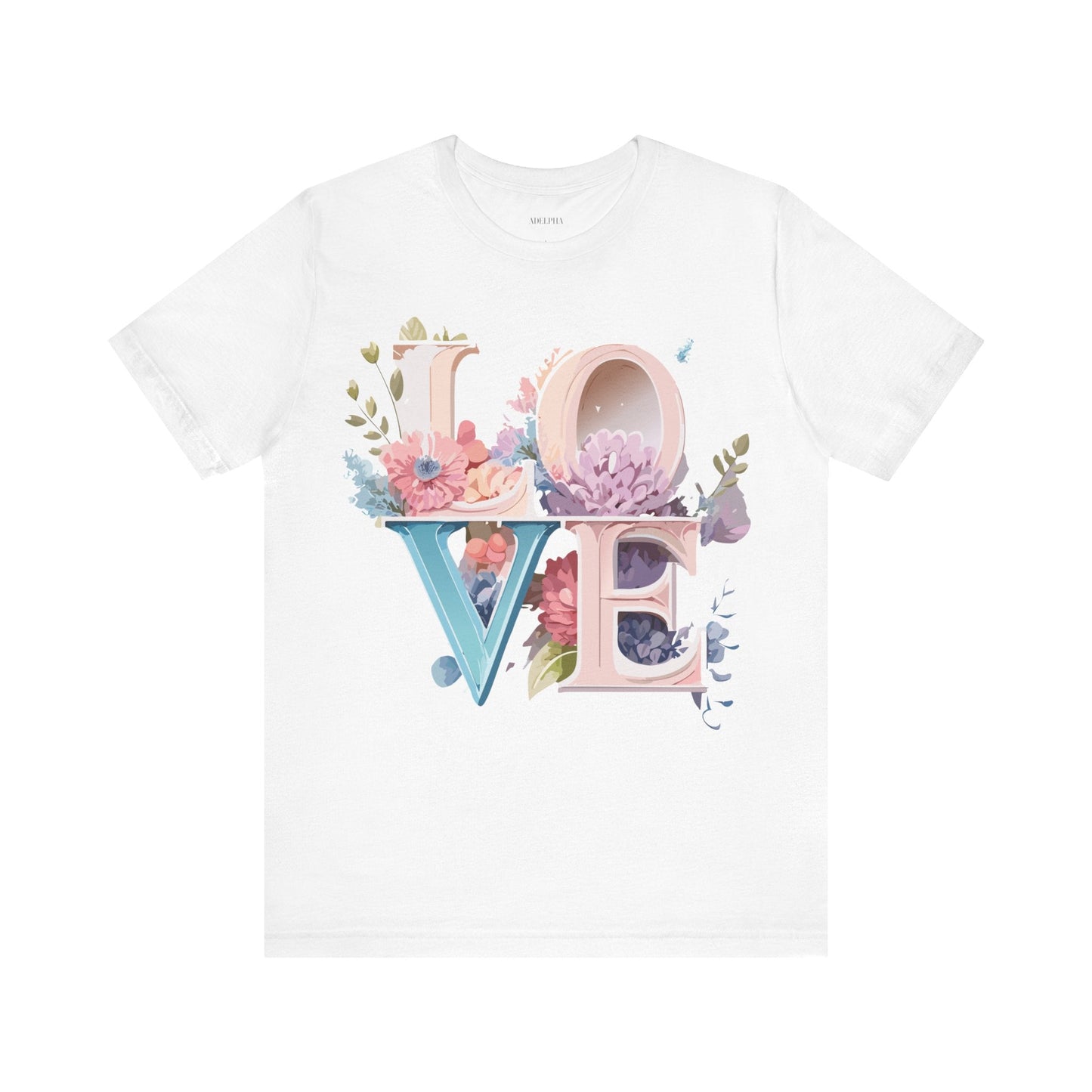 Valentine Day Graphic Unisex 100 Cotton Vintage Artwork with Love and Flower Design Tee 43