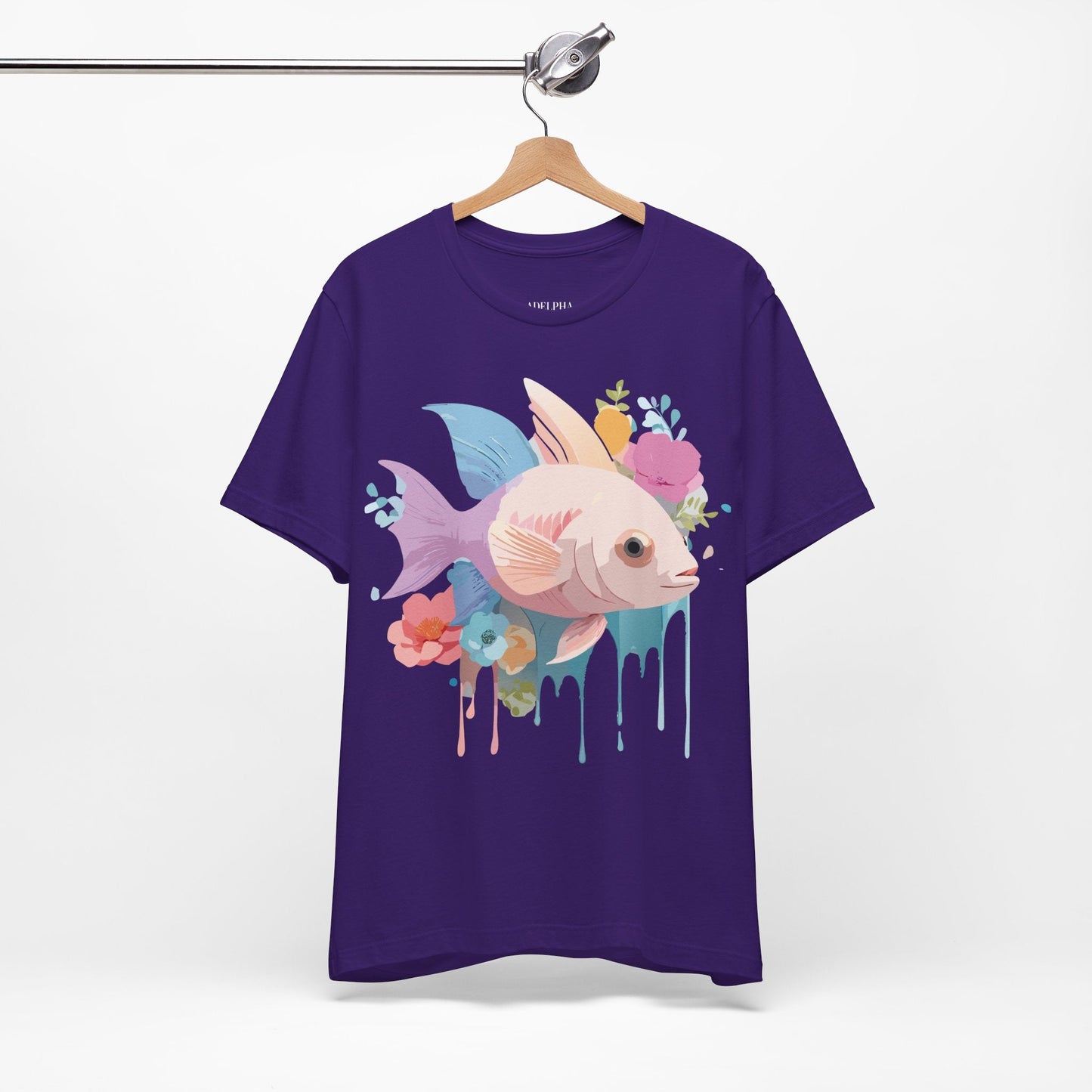 Adelpha Fish Graphic Tee Unisex Jersey Short Sleeve Vintage Art Design Tee Shirt Premium Quality