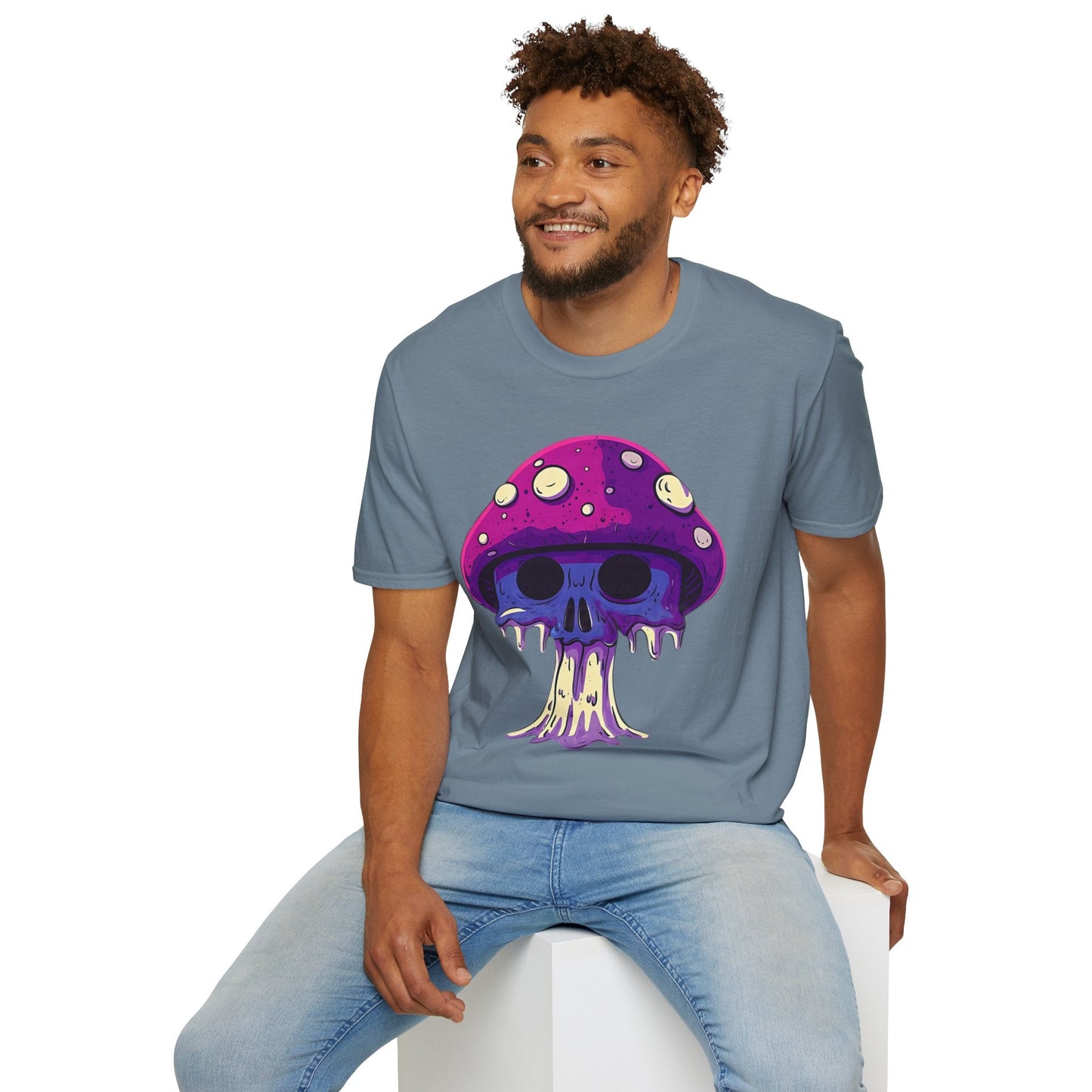 Funny Mashroom Graphic Unisex Softstyle Cotton With Cartoon Illustration Design 24