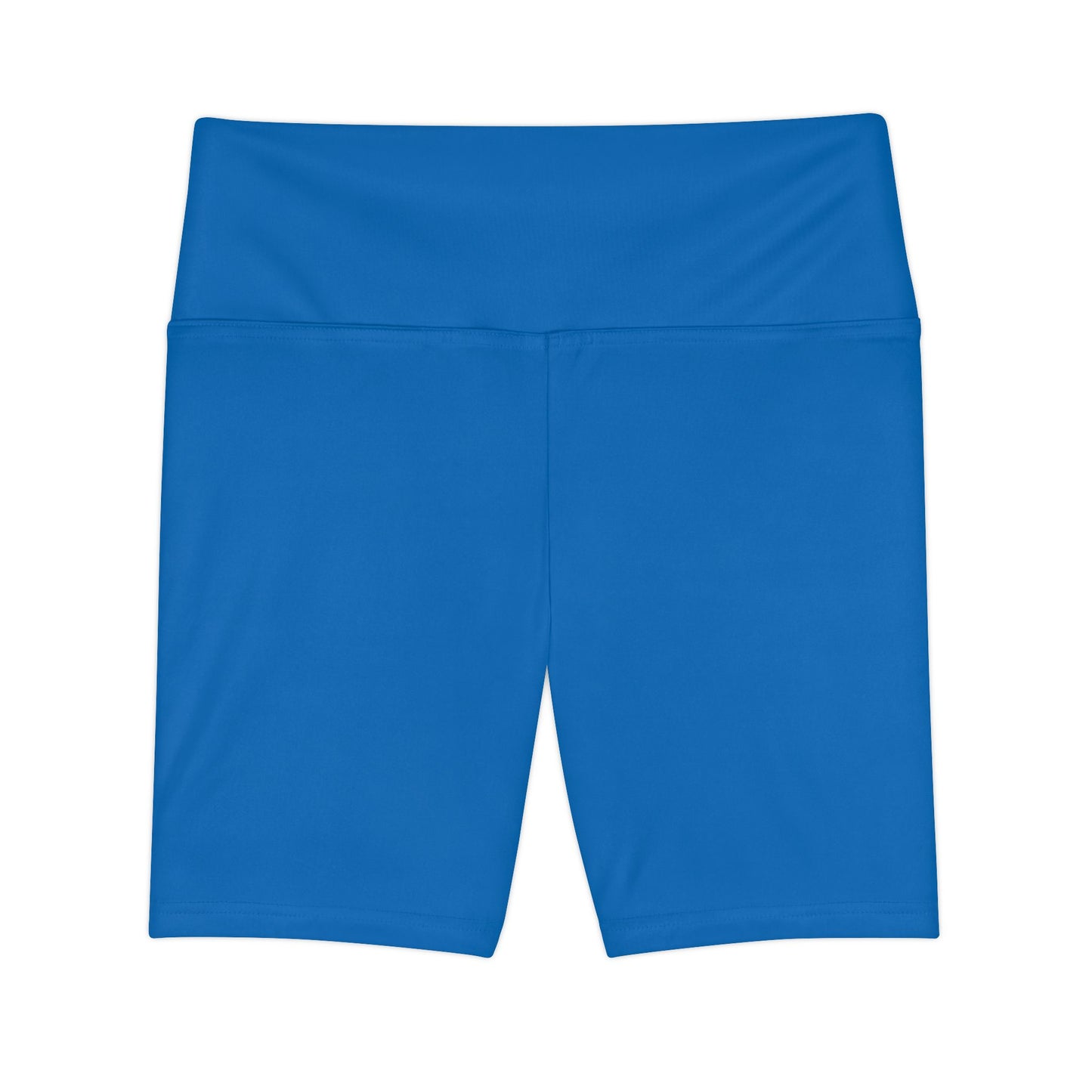 Bright Marine Blue Women's Workout Shorts — Solid High-Waist Biker Shorts for Exercise & Everyday Wear