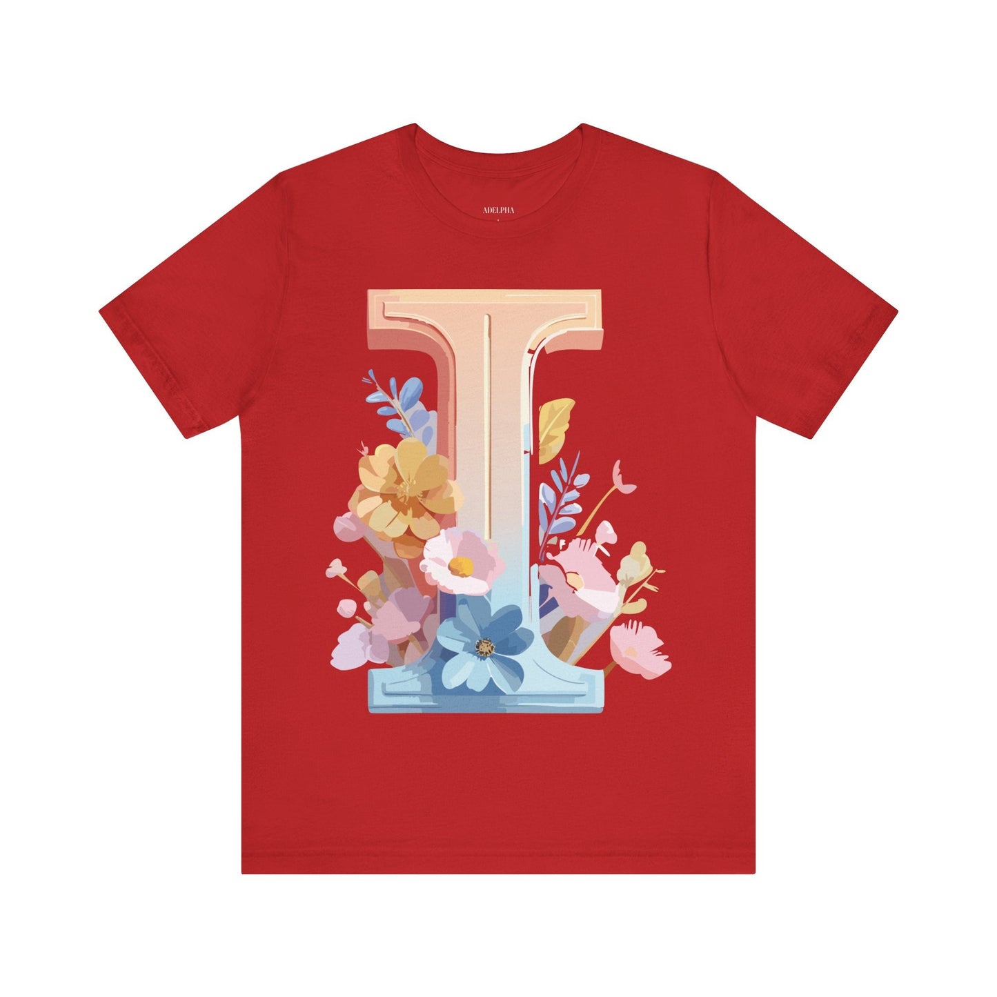Letter I Shirt Graphic Tee Unisex Vintage Inspired Adelpha Art Design Short Sleeve Tee