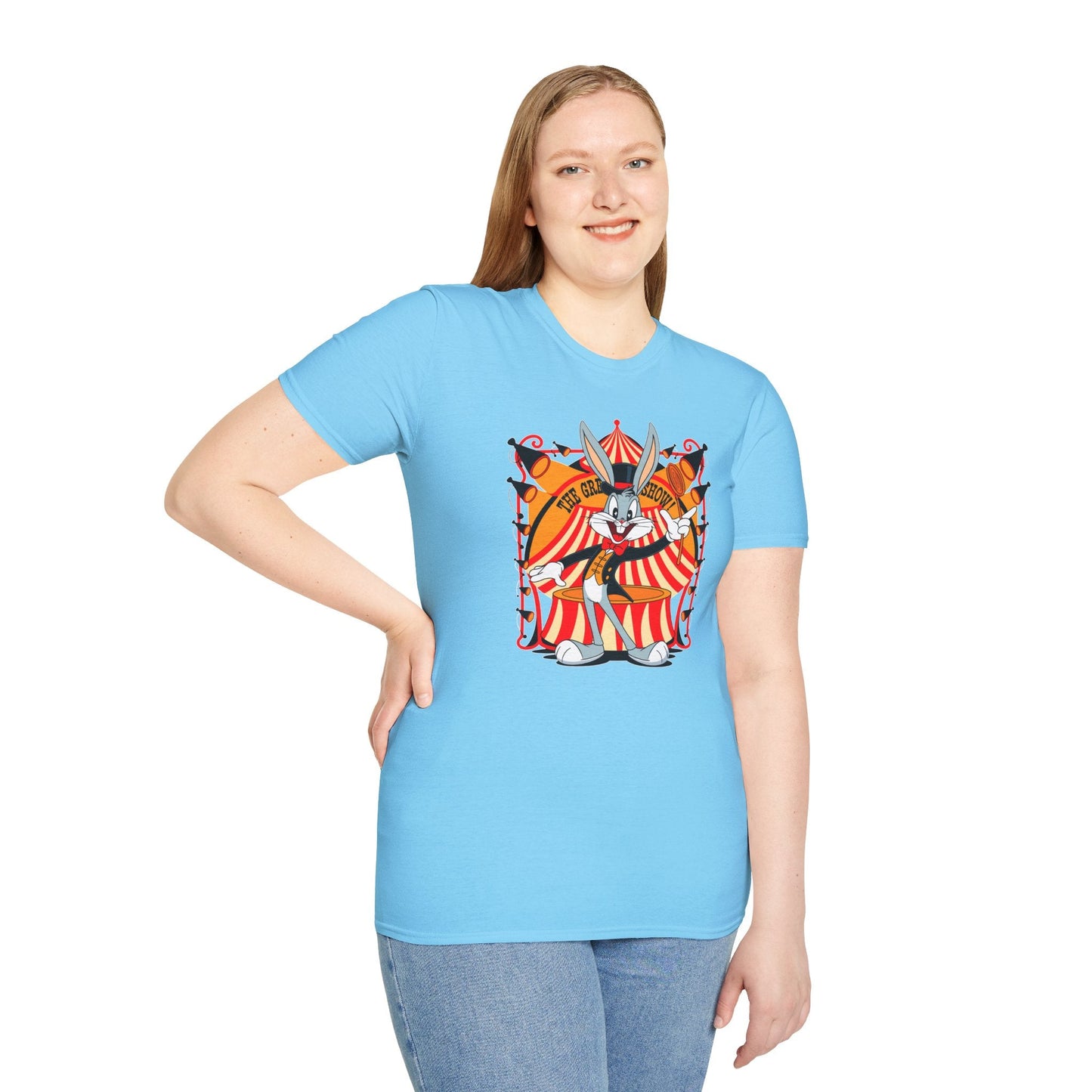 Bugs Bunny Unisex Shirt Gildan Softstyle Tee Cartoon Graphic Design 100 Percent Cotton