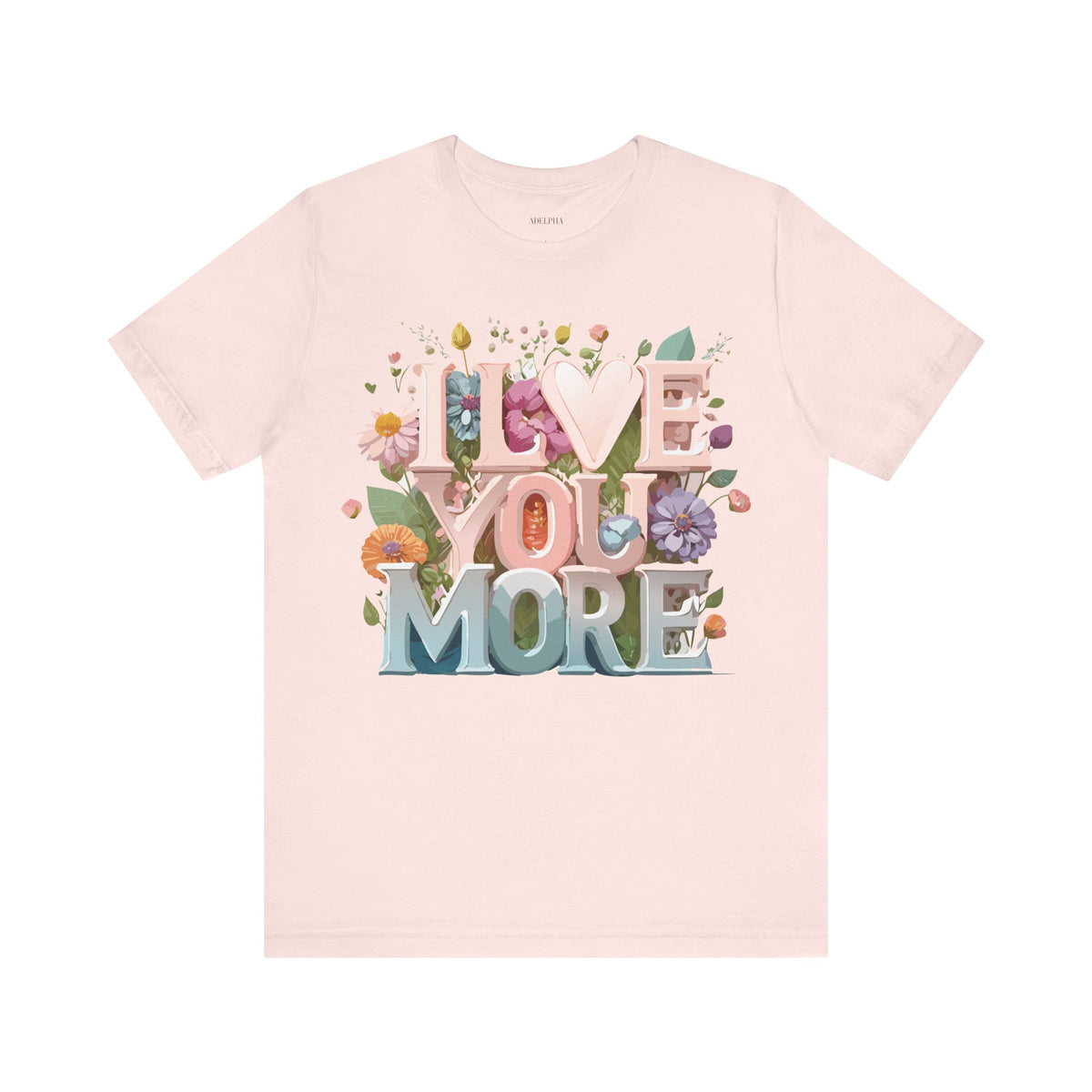 Valentine's Day Graphic Unisex Cotton Bella+Canvas Tee with Floral Art Design d136