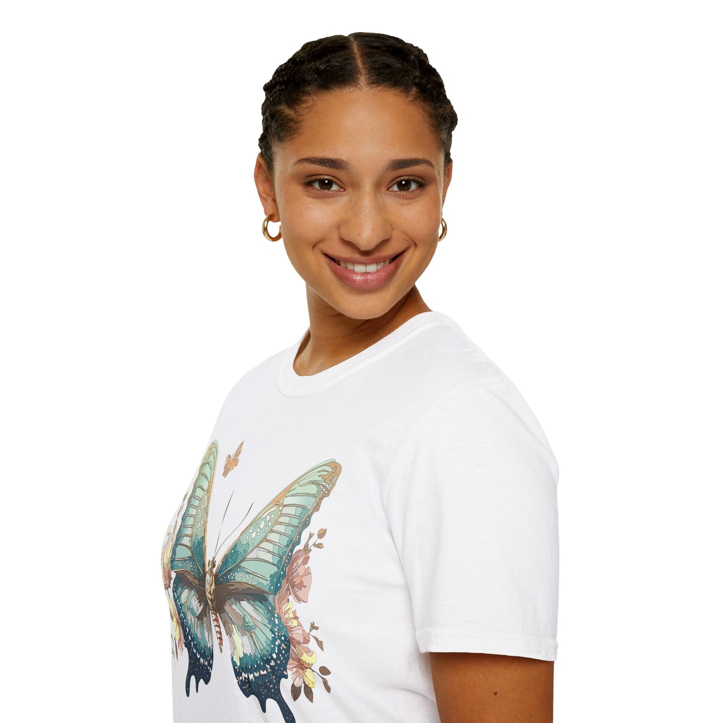 Butterfly Print Unisex T Shirt Monarch Design Softstyle 64000 Gildan Cotton Tee Quality