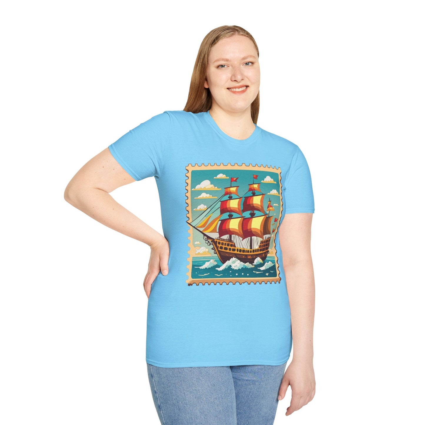 Unisex Softstyle Short Sleeve T Shirt Gildan 64000 Ring Spun Cotton Vessel Ship Frigate Tee