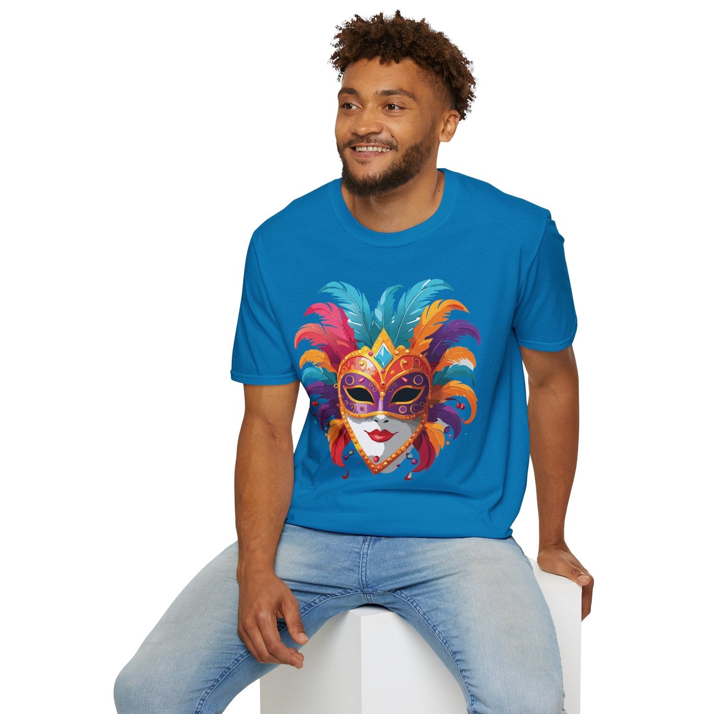 Mask Graphic Unisex Cotton Masquerade Design Artwork Tee 27