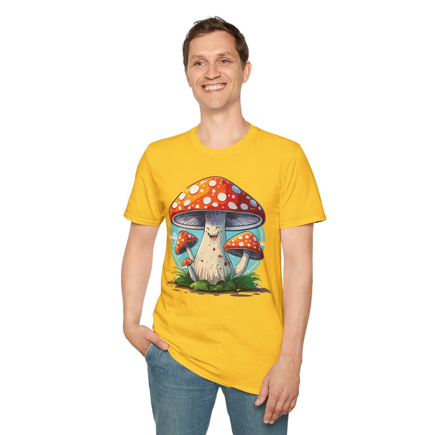 Mashroom Tee Shirt Unisex Funny Mashroom Design Softstyle Cotton Tee For Everyday Comfort