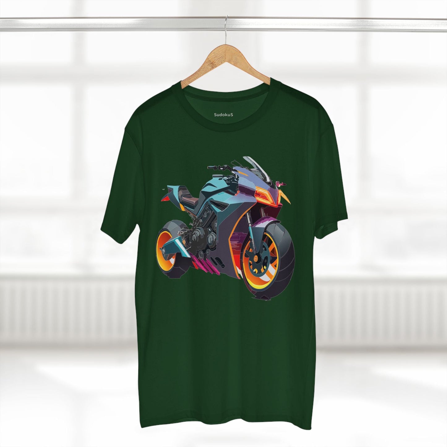 Moto Bike Graphic Unisex 100 Cotton Staple Tee 16