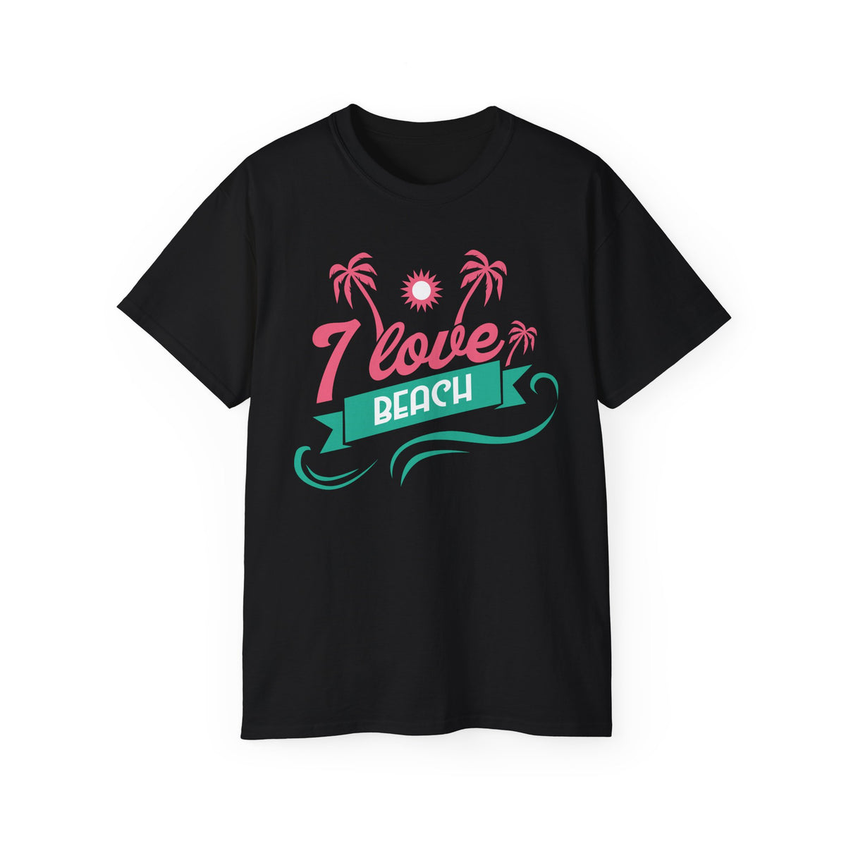 I Love Beach T-Shirt | Palm Trees Sun Waves Graphic Tee