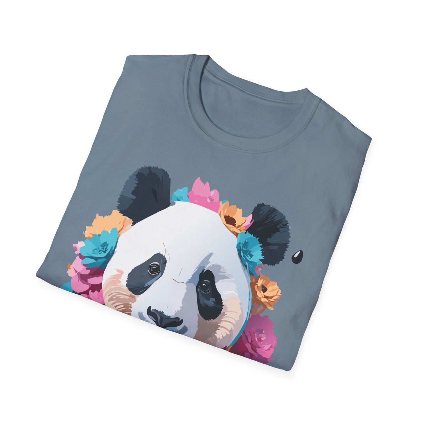 Unisex Panda Shirt Softstyle Cotton Tee For Everyday Wear With Cute Animal Print