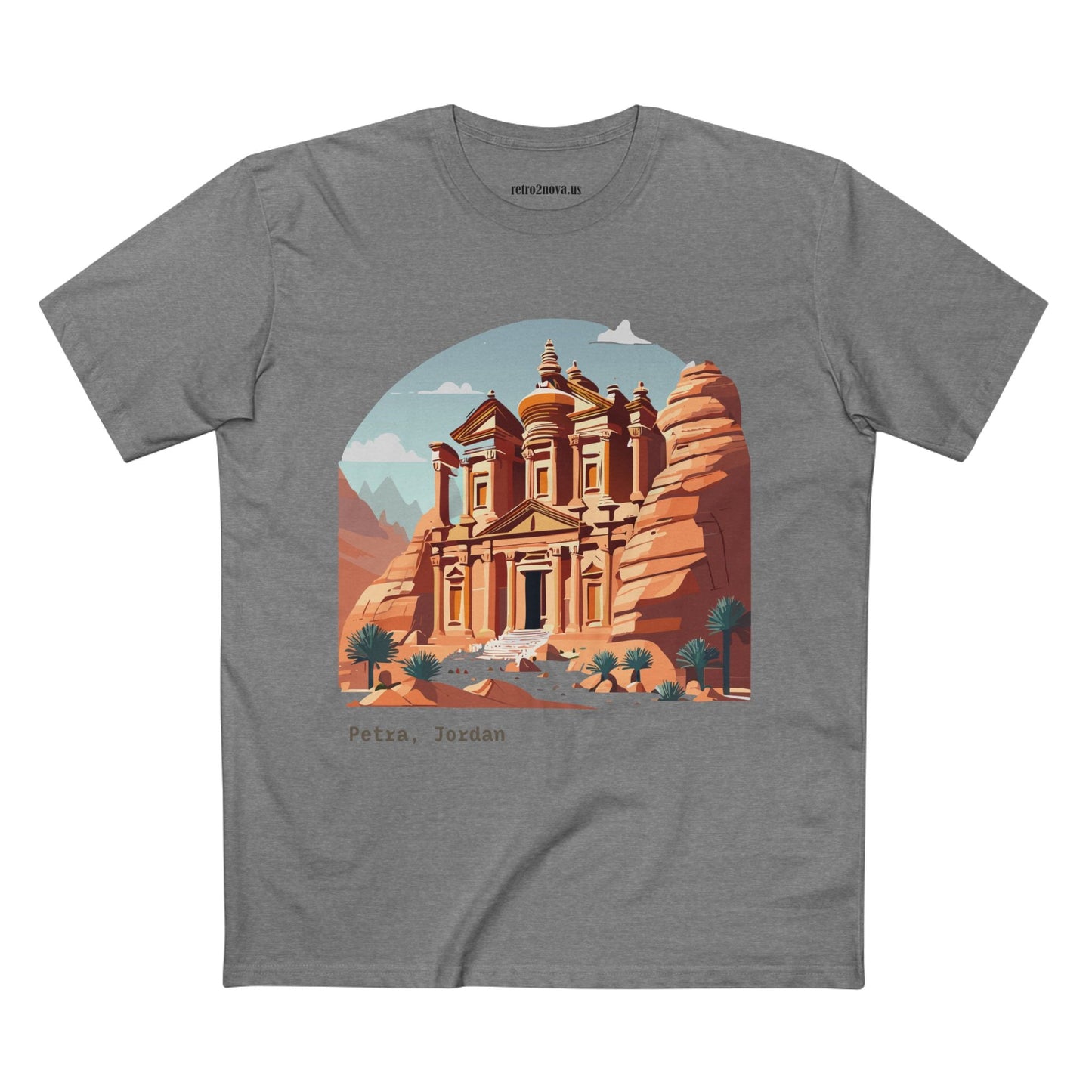 Travel Shirt Unisex Petra Tourist Shirt Art Design Premium Cotton Tee Retro2Nova