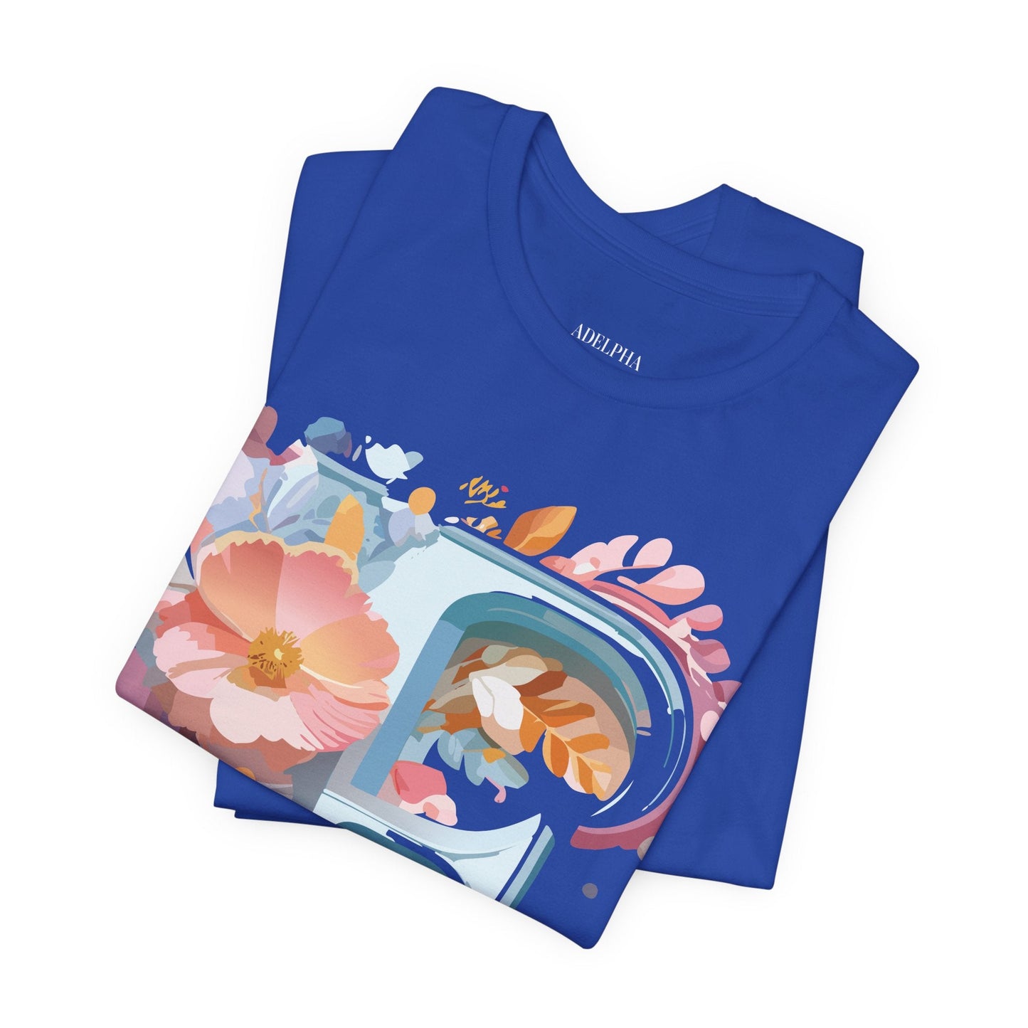 Letter F Graphic Tee Unisex Short Sleeve Vintage Inspired Adelpha Artwork Collection
