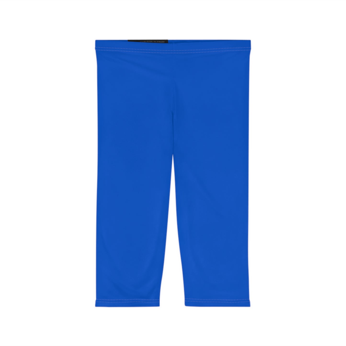 Laser Blue Color Women's Brushed Suede Poly Span Casual Capri Leggings XS-2XL