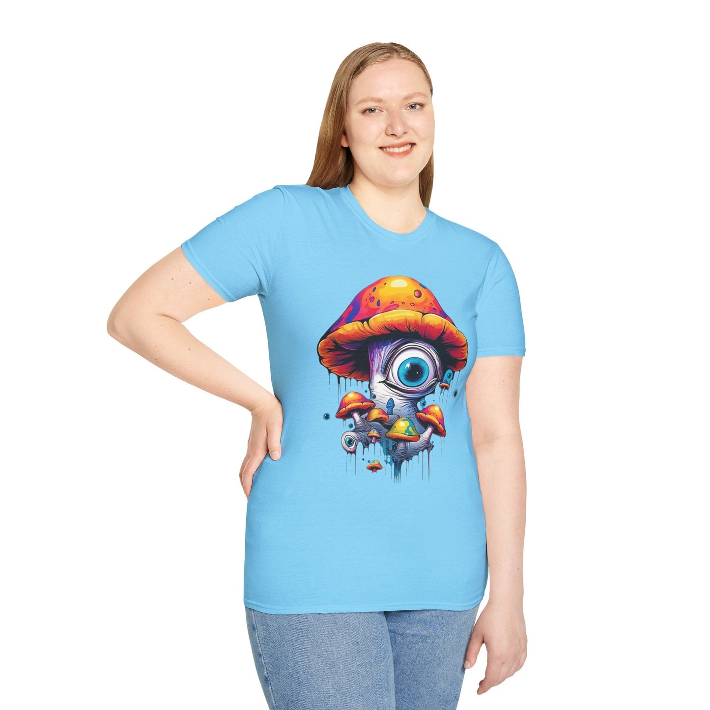Unisex Mashroom T Shirt With Funny Mashroom Art Design Gildan Softstyle Tee For Everyday Comfort