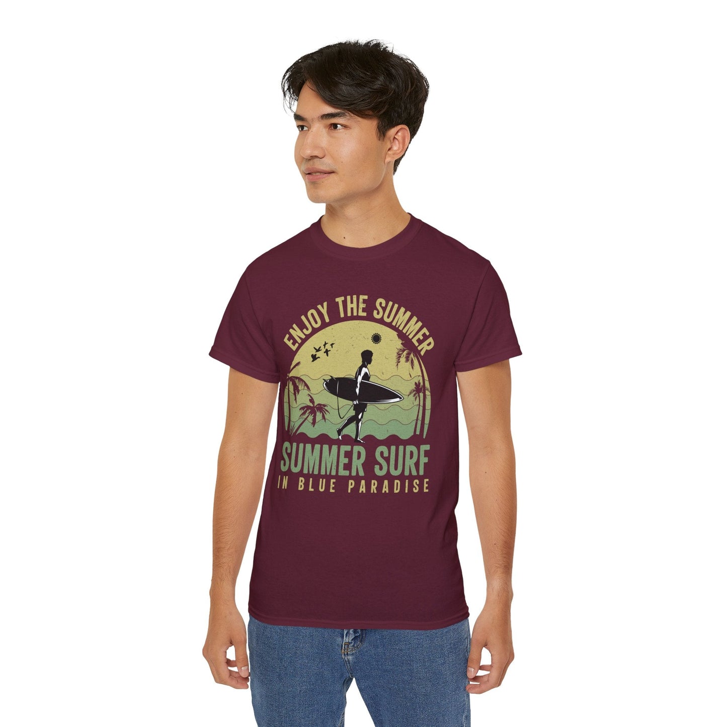 Summer Surf Art Design T Shirt TeeGallery Gildan 2000 Unisex Cotton Tee Apparel Collection