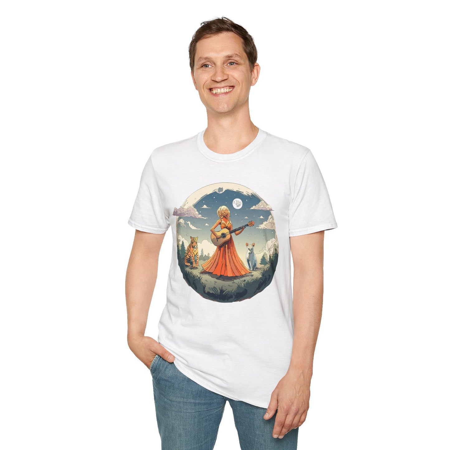 Womens Graphic T Shirt Art Design Tee Ladies Unisex Softstyle Cotton Tee Gildan 64000 Comfort