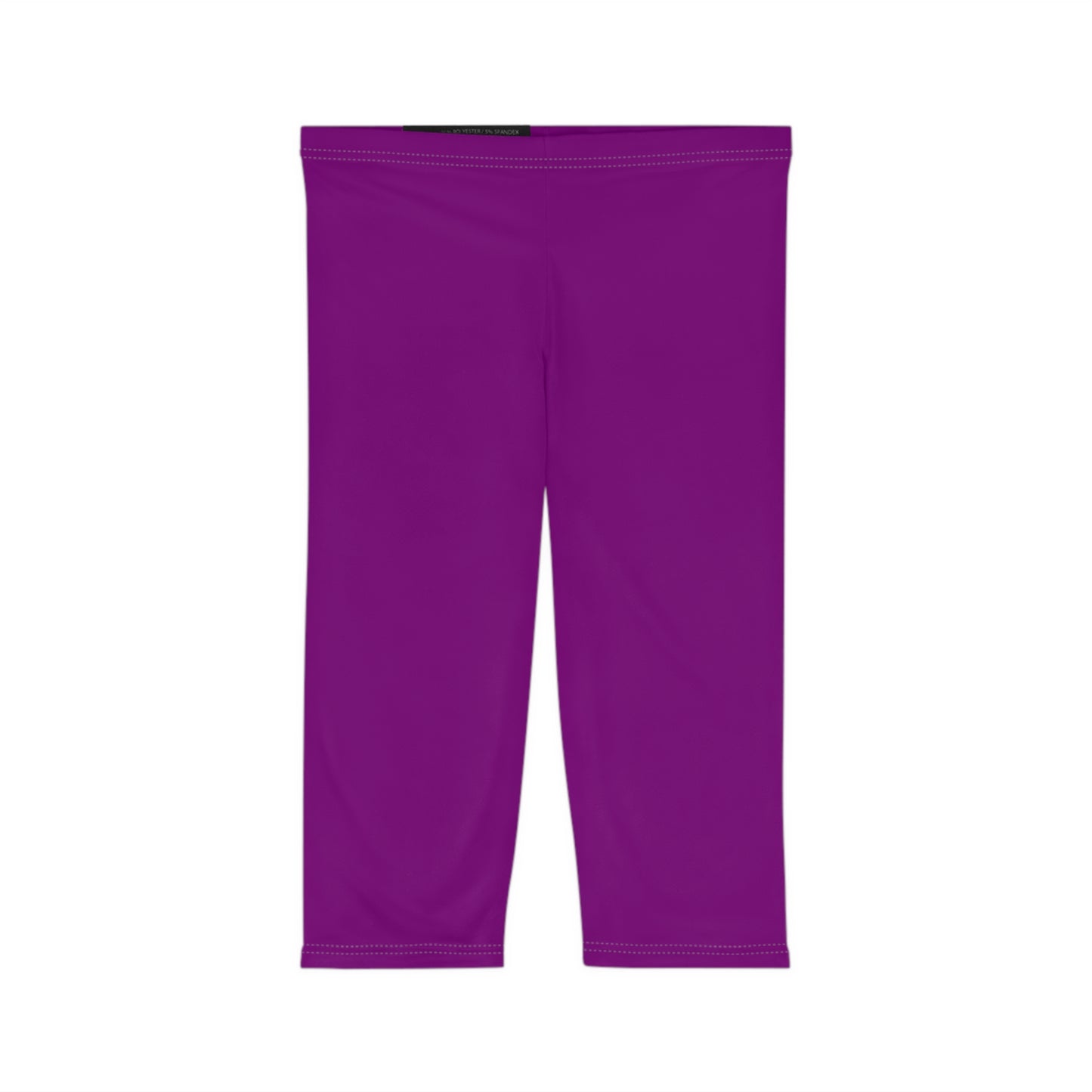 Purple Color Women's Brushed Suede Poly Span Casual Capri Leggings XS-2XL