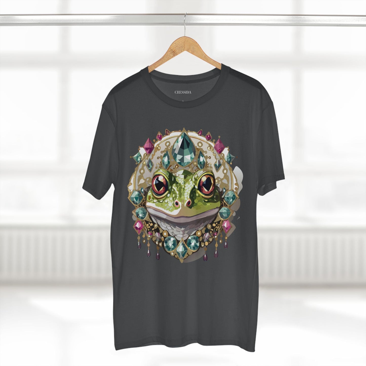 Frog Graphic Unisex 100 Cotton Tee With Unique Animal Golden Medallion Art Design 25