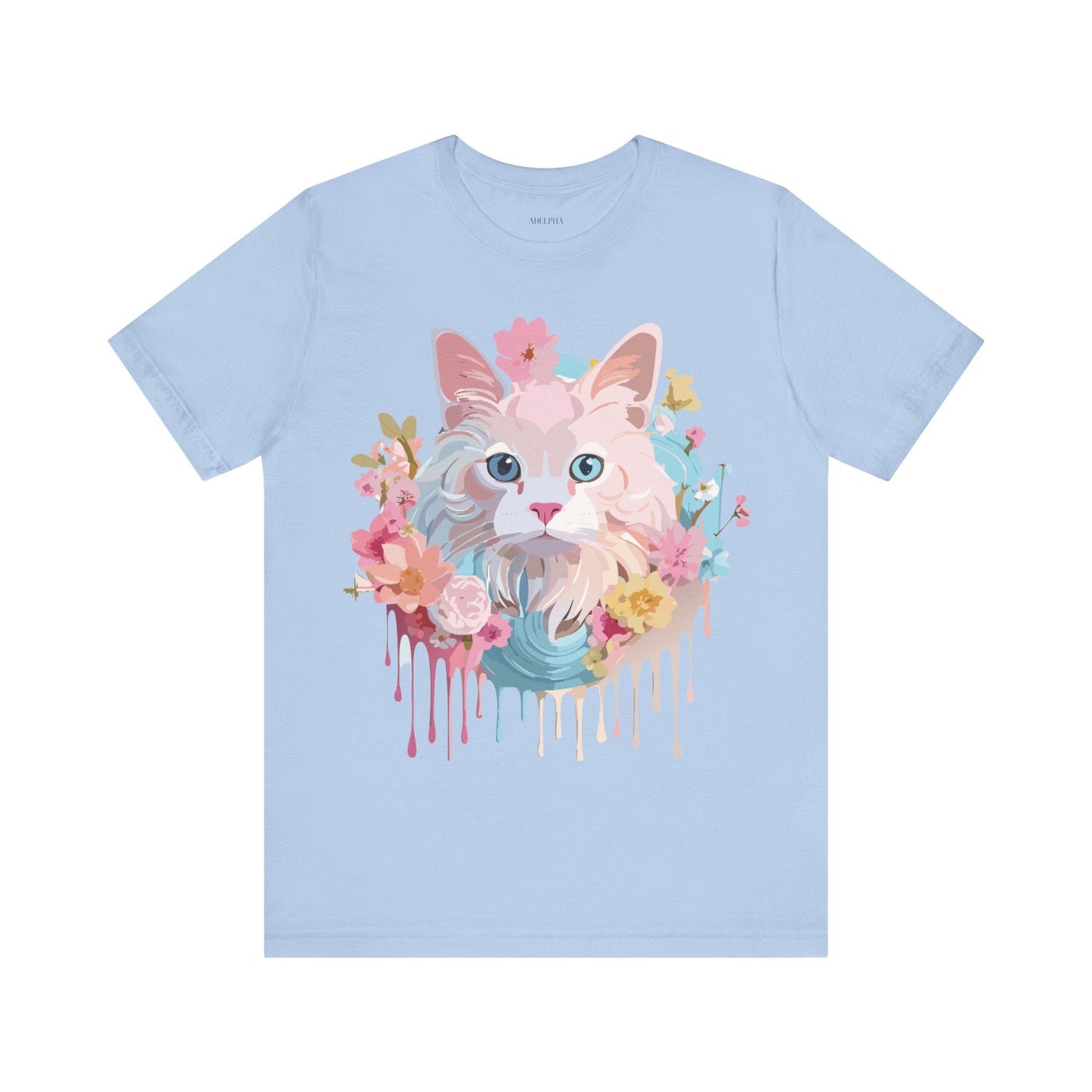 Cat Graphic T Shirt Unisex Short Sleeve Vintage Adelpha Art Tee