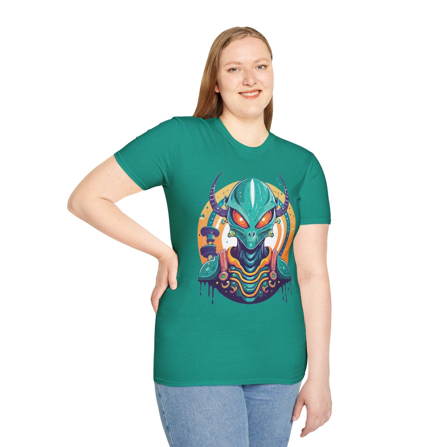 Alien T Shirt Cosmos Shirt Unisex Softstyle Tee 100 Percent Ring Spun Cotton Short Sleeve