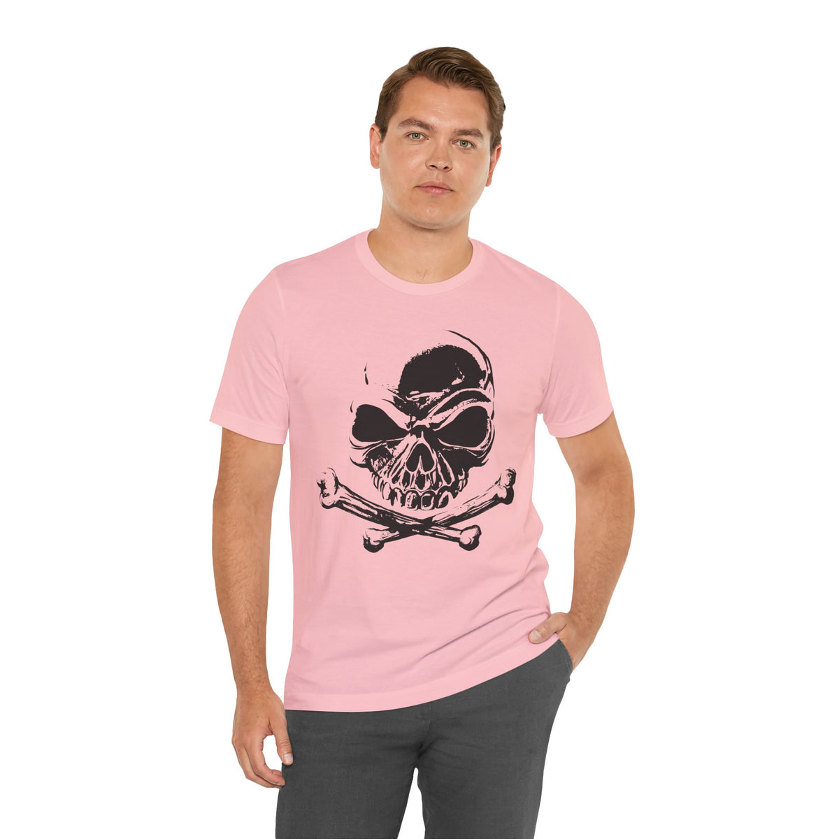 Black Skull Graphic Design Tee, Skull Shirt, Vintage Tees, Art Design T-Shirt, Vintage Graphic Tee, Art Shirts with Skulls