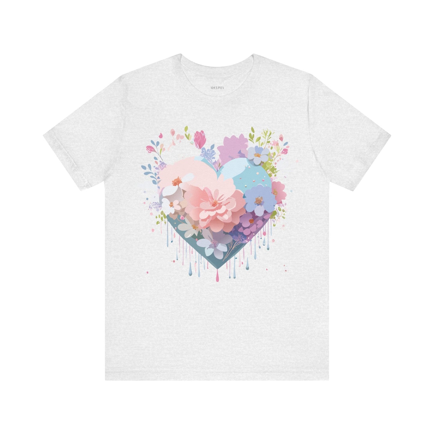 Valentine Day Graphic Unisex 100 Cotton Vintage Artwork with Love and Flower Design Tee 33