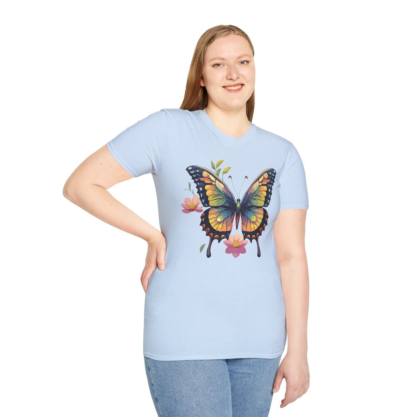 Butterfly Shirt Unisex Monarch Butterfly T Shirt Softstyle Cotton Tee One Hundred Percent Ring Spun