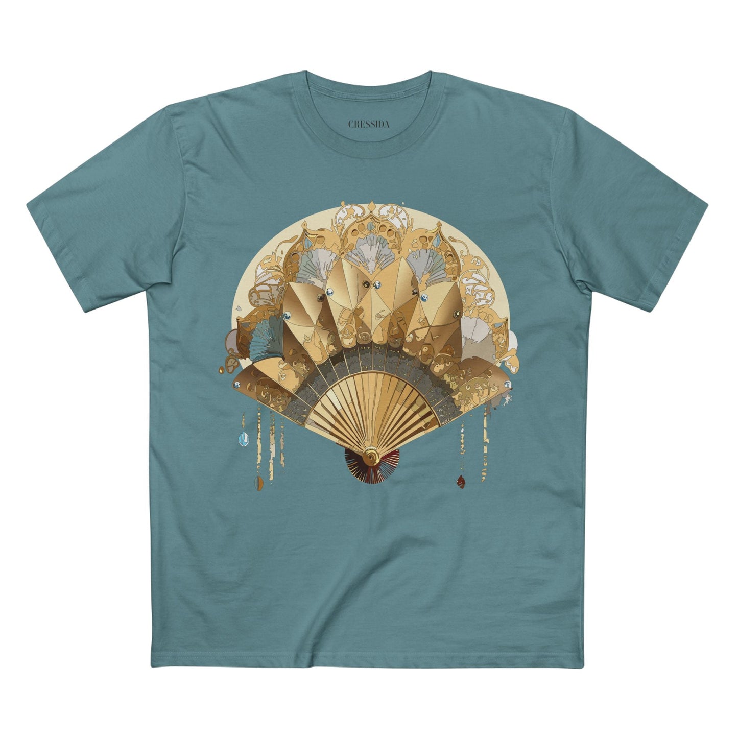 Antique Fan Graphic Design T-Shirt Unisex 100 Cotton Floral Carnival Artwork Tee 20