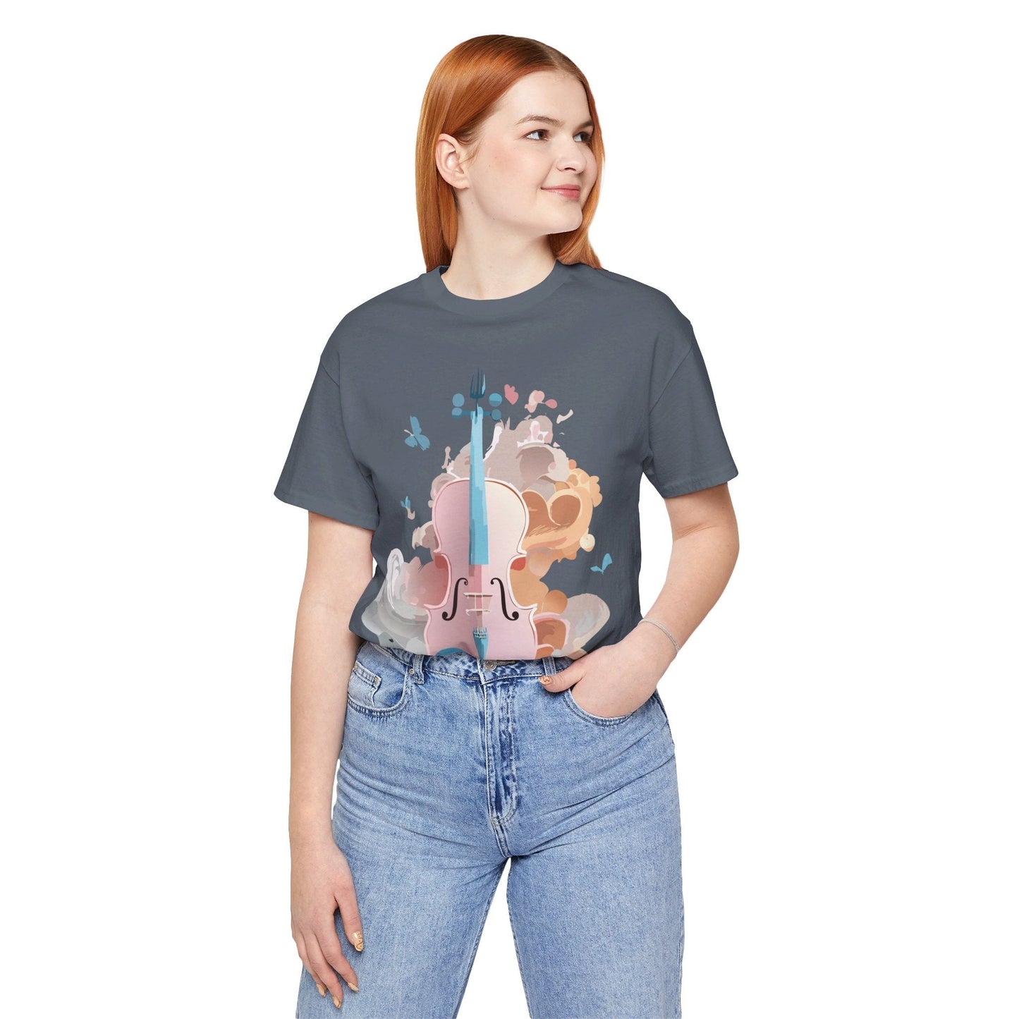 Music Graphic Unisex 100 Cotton Vintage Art with Musical Elements Tee 11