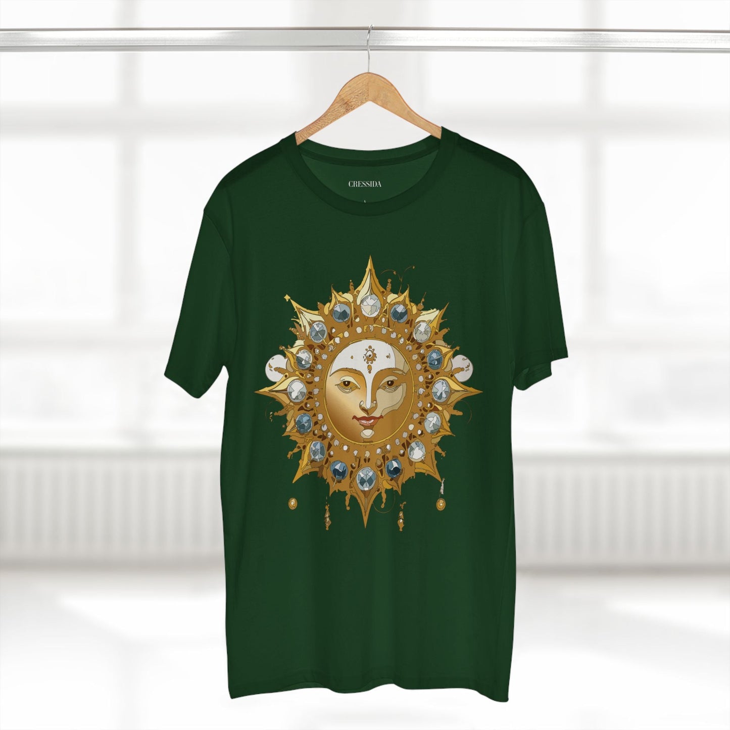 Gold Sun Graphic Unisex 100 Cotton T-Shirt with Golden Art Design 1