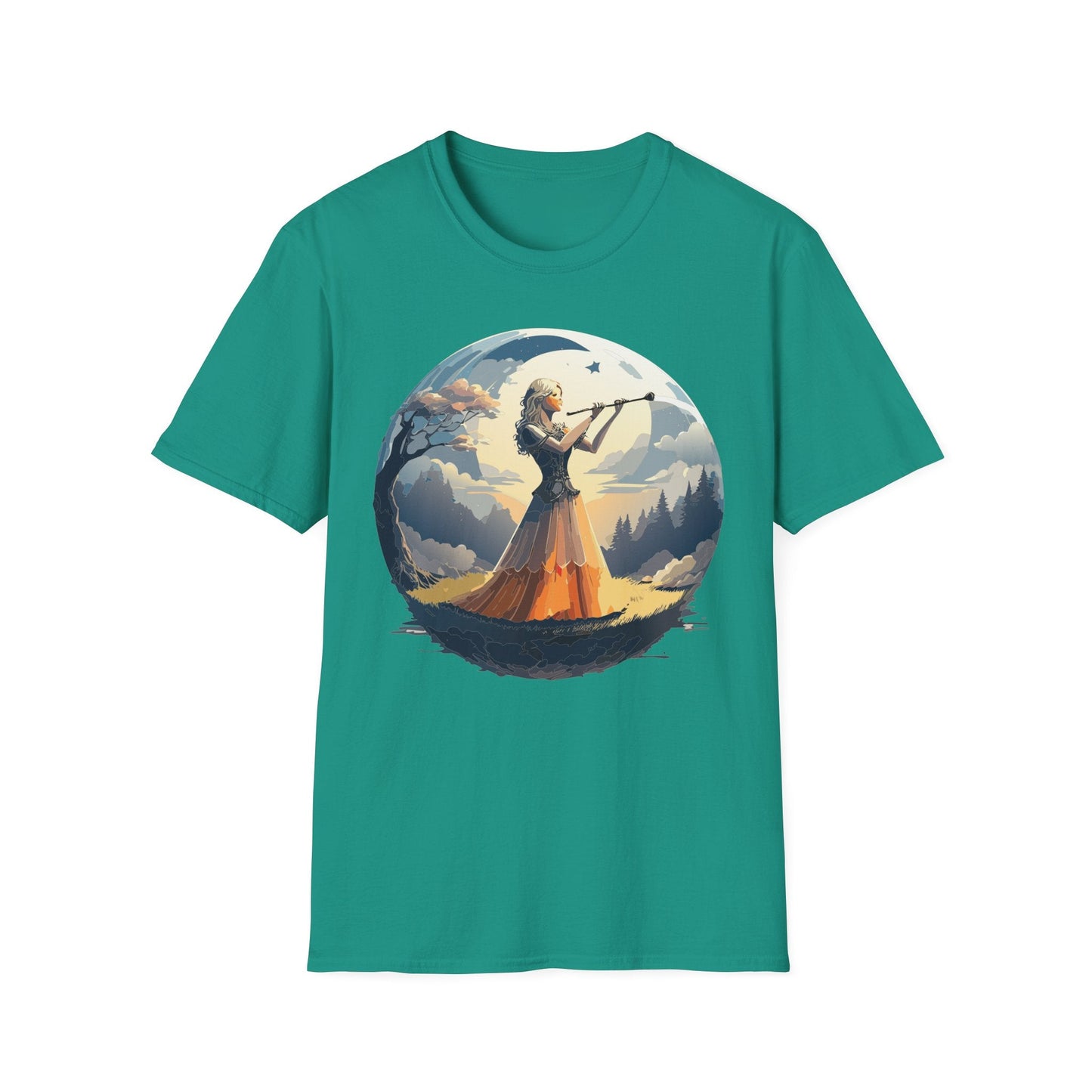 Unisex Softstyle Graphic T Shirt 100 Percent Ring Spun Cotton Art Design Tee For Women