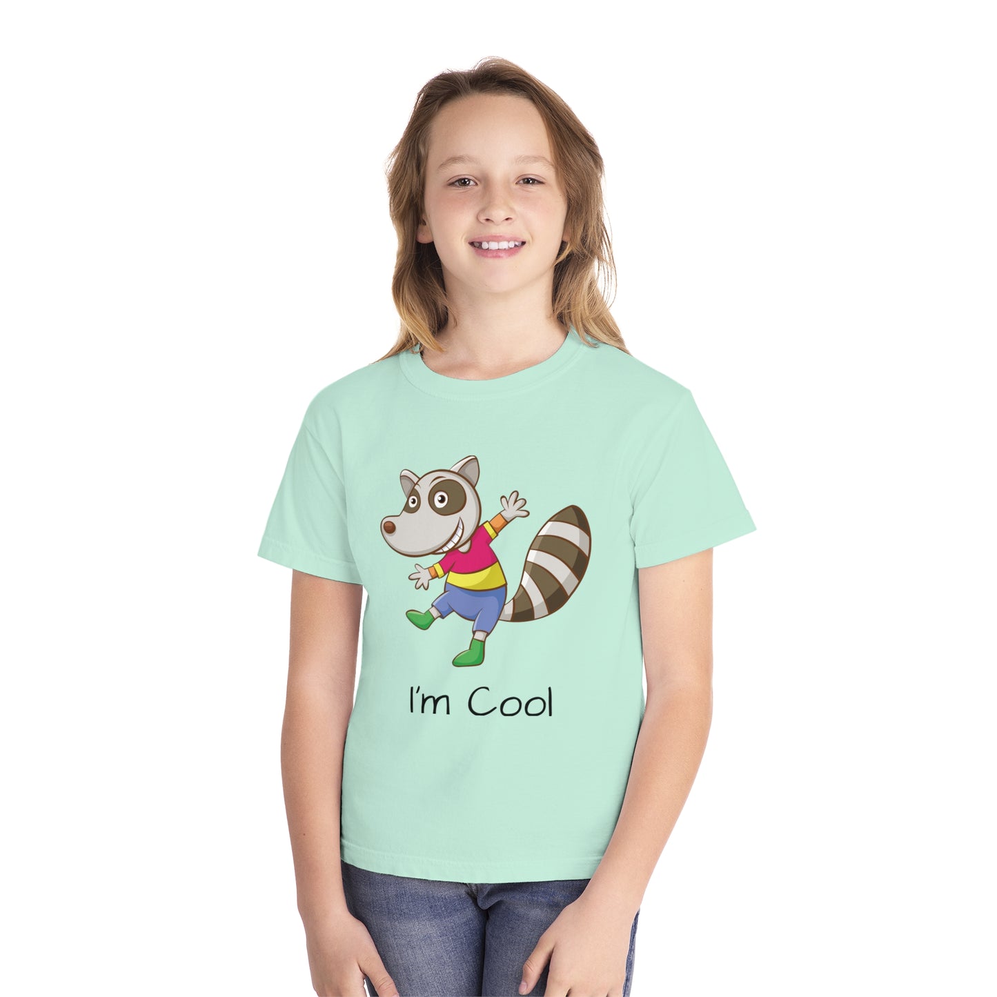 Youth Tee Shirt with Cool Raccoon