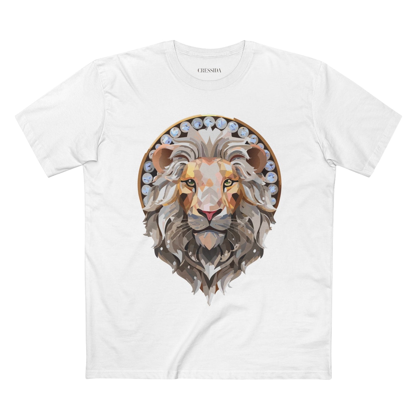 Lion Graphic Unisex 100 Cotton Tee With Unique Animal Golden Medallion Art Design 8