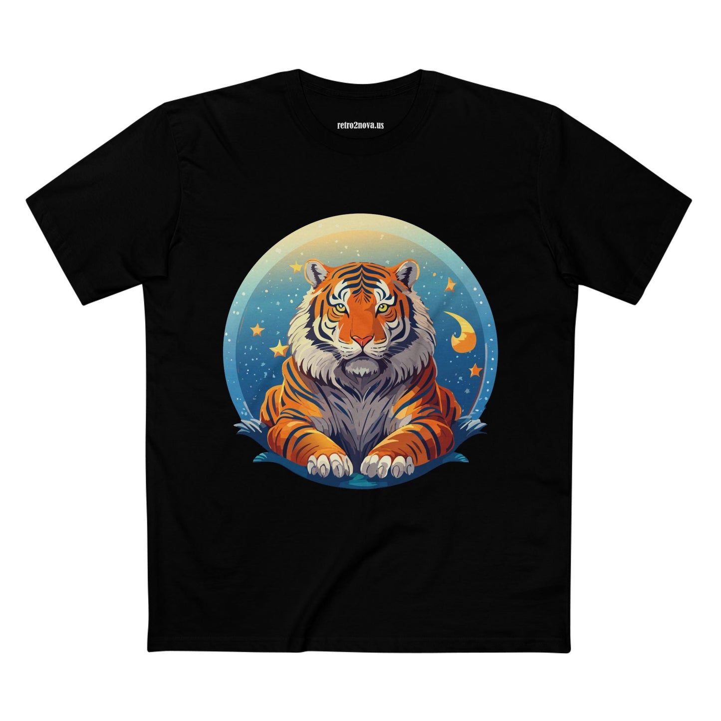 Tiger Animal Shirt Unisex Premium Cotton Tee With Original Art Design By Retro2Nova Soft Comfortable Everyday Wear