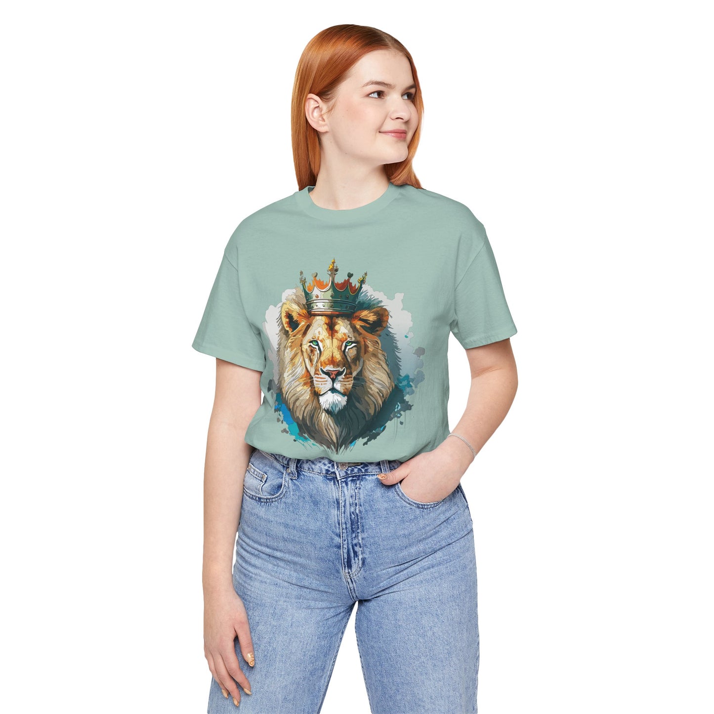 Unisex King Lion Tee, Animal Shirt, Tee Shirt with Lion, Crown T-Shirt, Animal King Tees, Crown Shirt, Safari T-Shirt 3