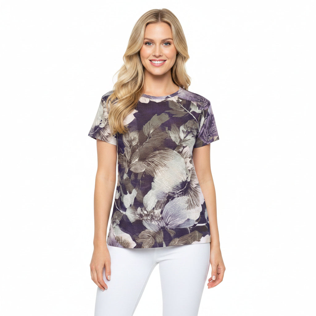 Women Poly Shirt with Floral Print F254