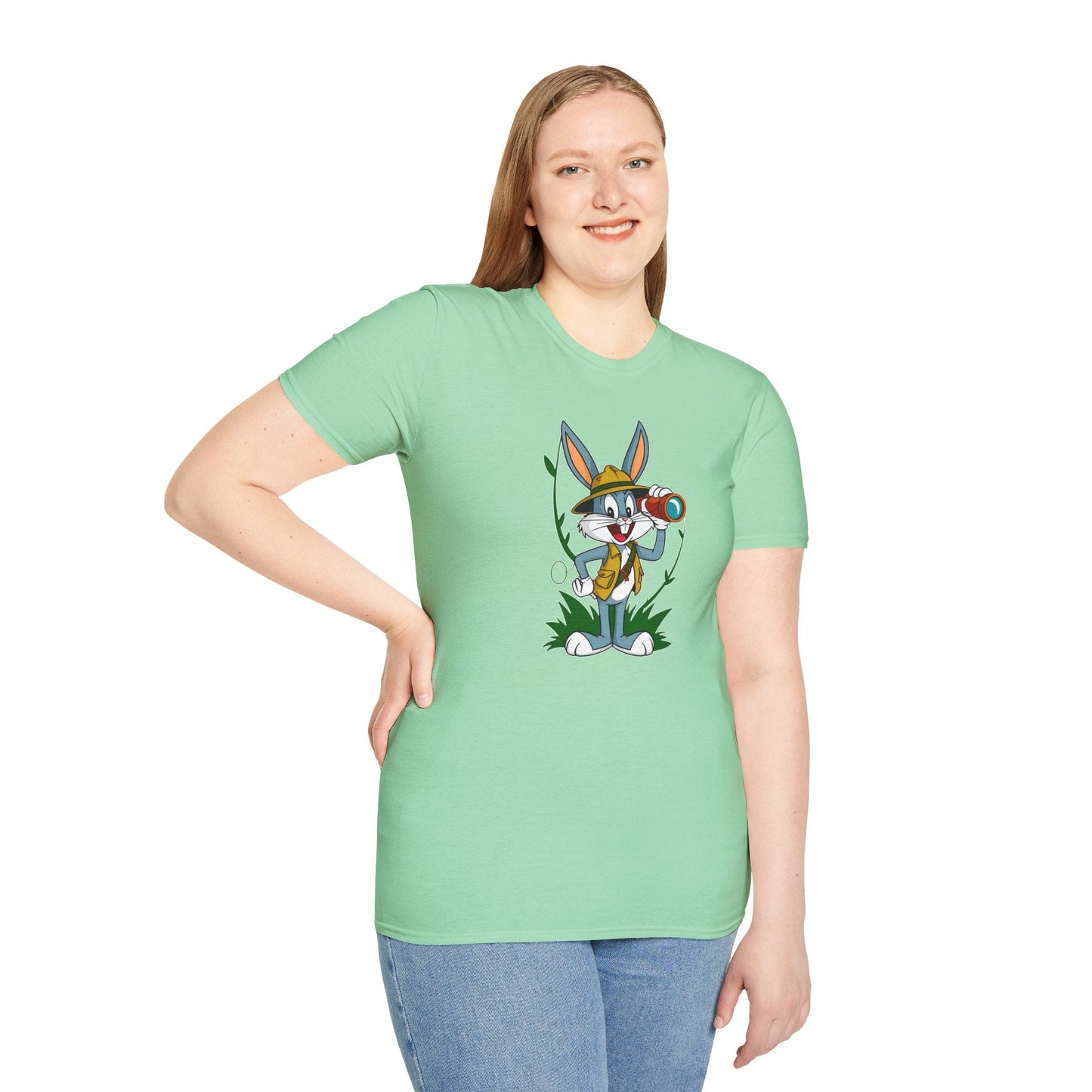 Cartoon Bunny Graphic Unisex Cotton Animal Animation Artwork Design Tee 34