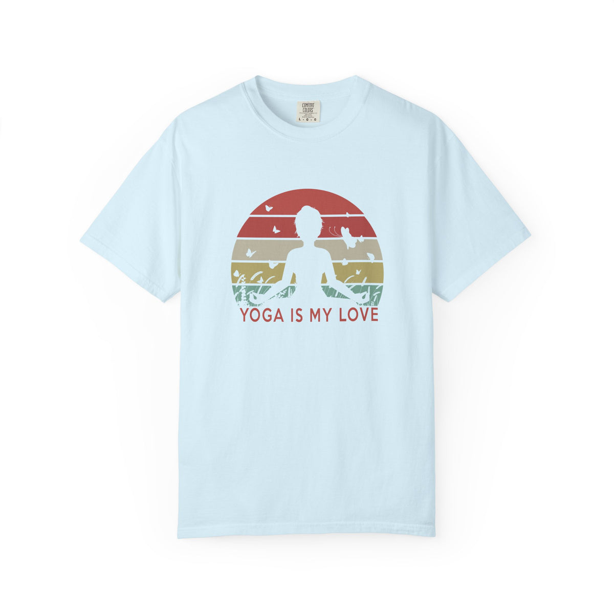 Yoga Is My Love Meditating Retro Sunset Unisex Comfort Colors Garment-Dyed Heavyweight 100 Cotton Art Design T-Shirt w190