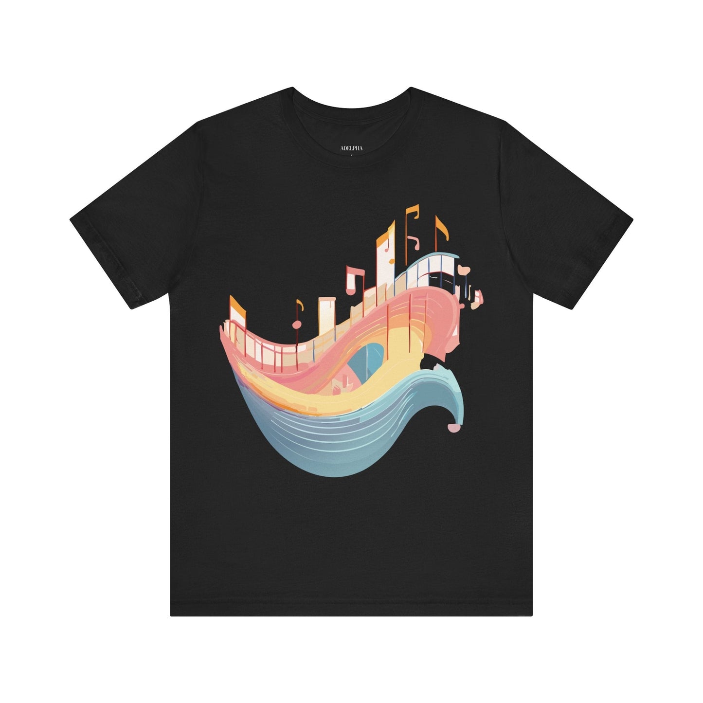 Music Graphic Unisex 100 Cotton Vintage Art with Musical Elements Tee 22